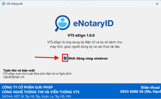 Tùy chọn Khởi động cùng Windows